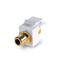 Gold-Plated F-Connector to RCA Jack Keystone Insert (Black RCA)