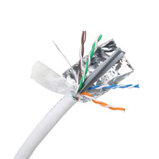 Cat 6 550MHz Shielded Wire - /ft. Wood Drum (White) 