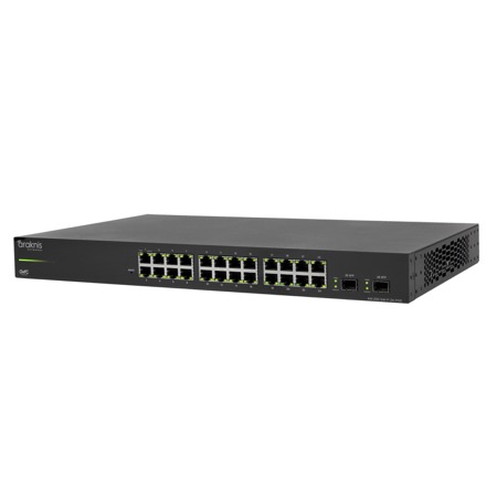 220 Series L2 Managed Gigabit Switch with Partial PoE+ | 24 + 2 Rear Ports