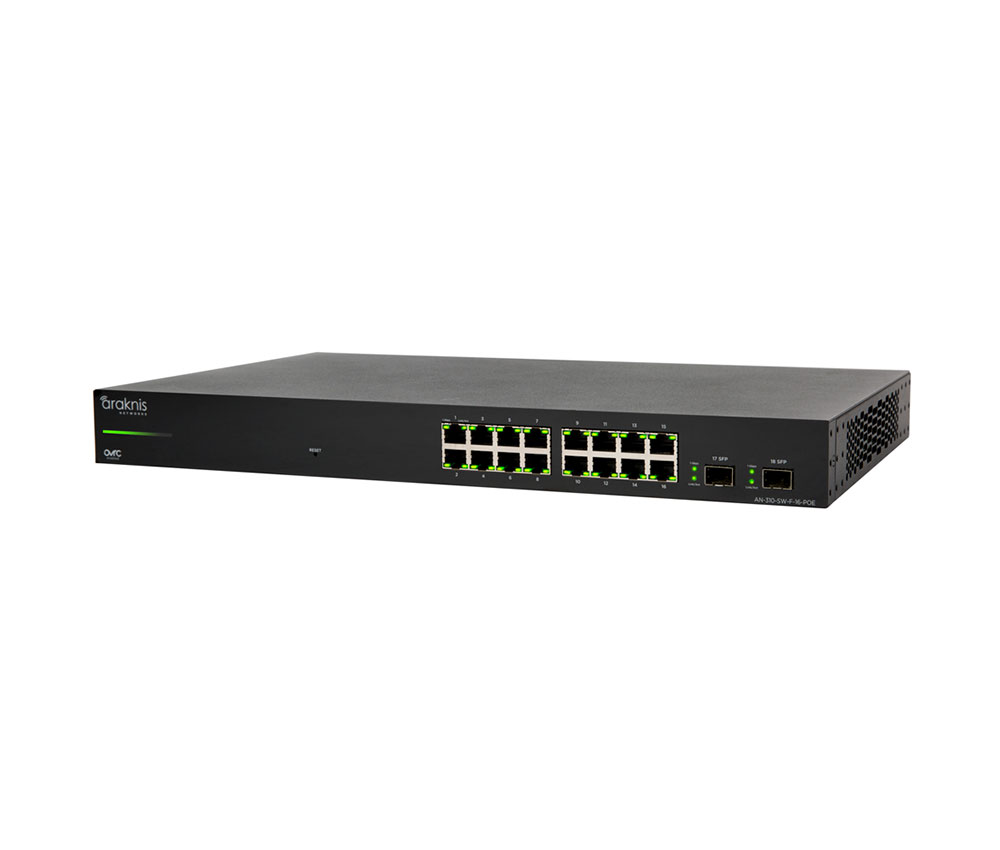 310 Series L2 Managed Gigabit Switch with Full PoE+ | 16 + 2 Front Ports