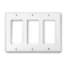 Decorative Triple Gang Wall Plate - White 