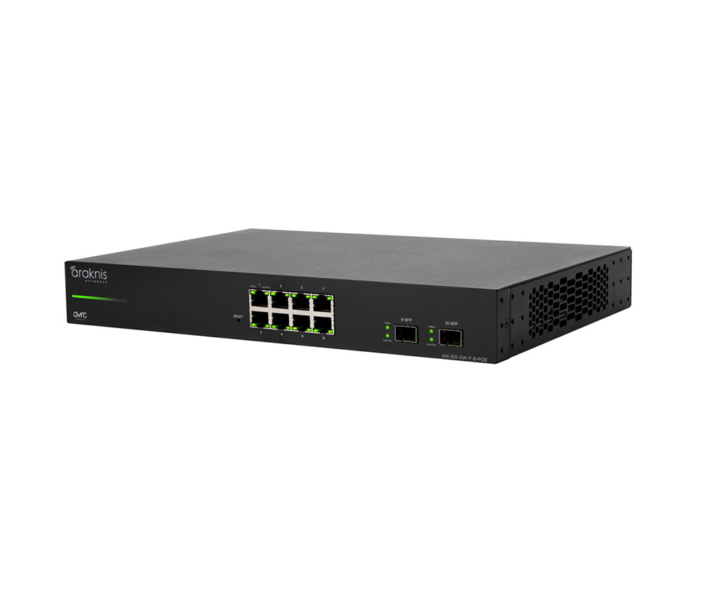 310 Series L2 Managed Gigabit Switch with Full PoE+ | 8 + 2 Rear Ports