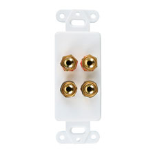 [WP-DEC-SPK2PR-WH] Decora Strap with 2-Pair of Gold-Plated Five-Way Speaker Binding Posts