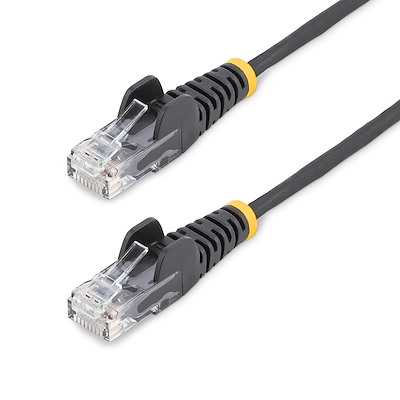 [N6PAT1BKS] 1 ft. CAT6 Ethernet Cable - Slim - Snagless RJ45 Connectors - Black