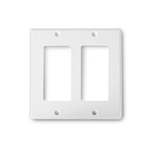 [DECOR-2-WH] Decorative Double Gang Wall Plate - White 